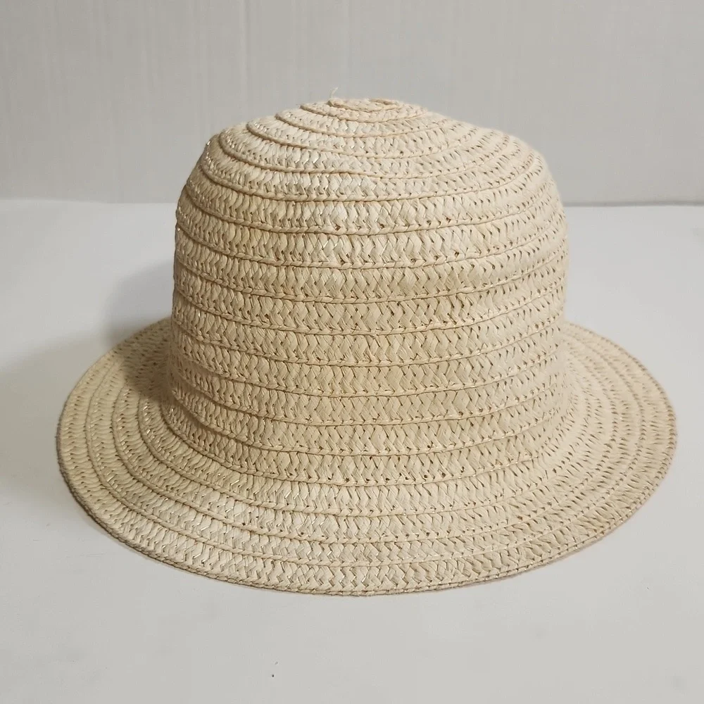 Straw Hat Natural Small Flexible Brim Bucket Sun Beach Street Wear Ladies Coasta